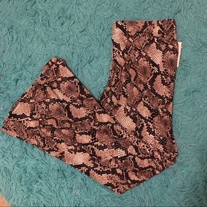 NWT Snakeskin Soft Flare Stretchy Pants